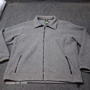 Cabelas Gray Polartec Fleece Full Zip Jacket Size XLT XL Tall